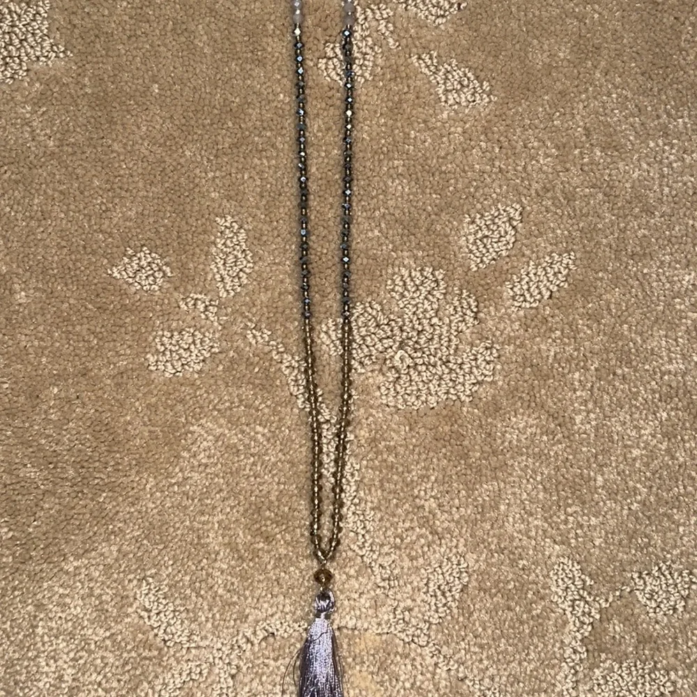 Long Beaded Tassel Necklace